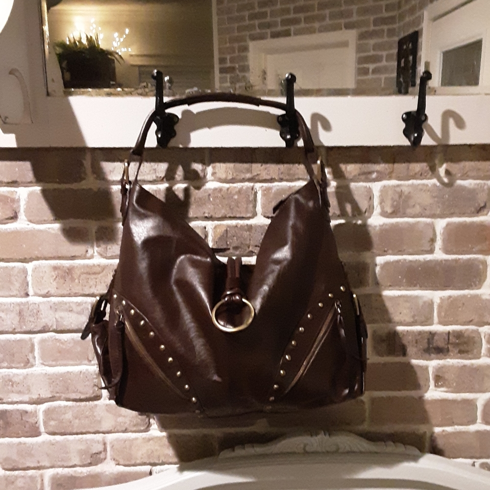 LEATHER SOPHIA VISCONTI XL BOHO BAG